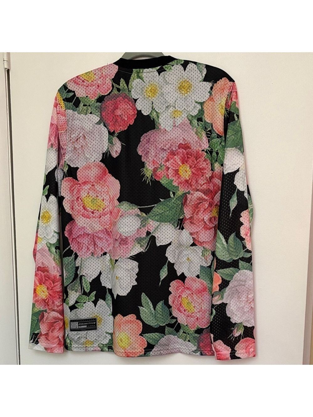 Primitive Skateboarding Floral Long Sleeve Mesh Top - Pink & Black - Picture 3 of 4